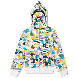 A Bathing Ape Multi Camo Shark Zip Hoodie *New*