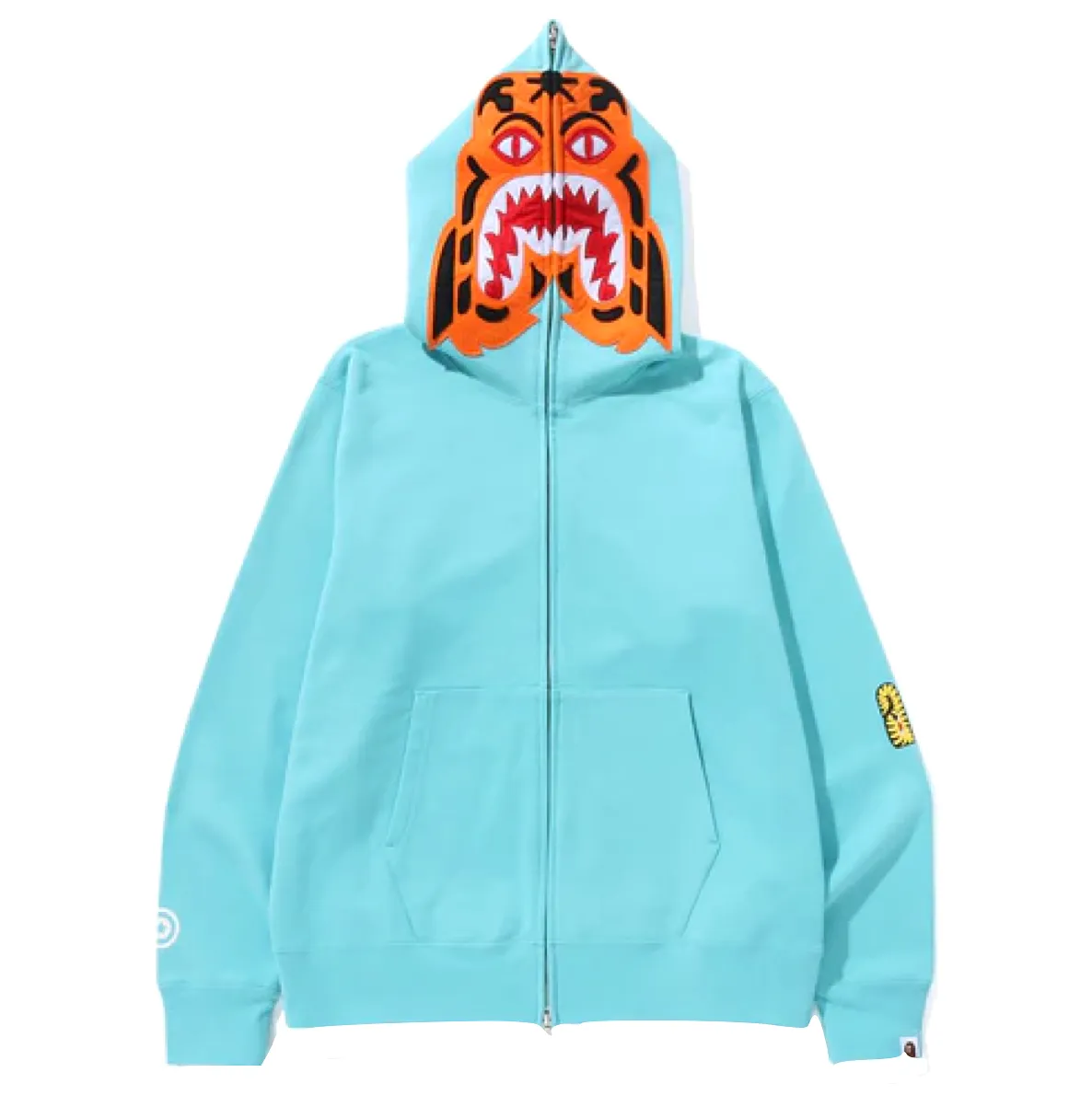 A BATHING APE TIGER FULL ZIP HOODIE - GREEN