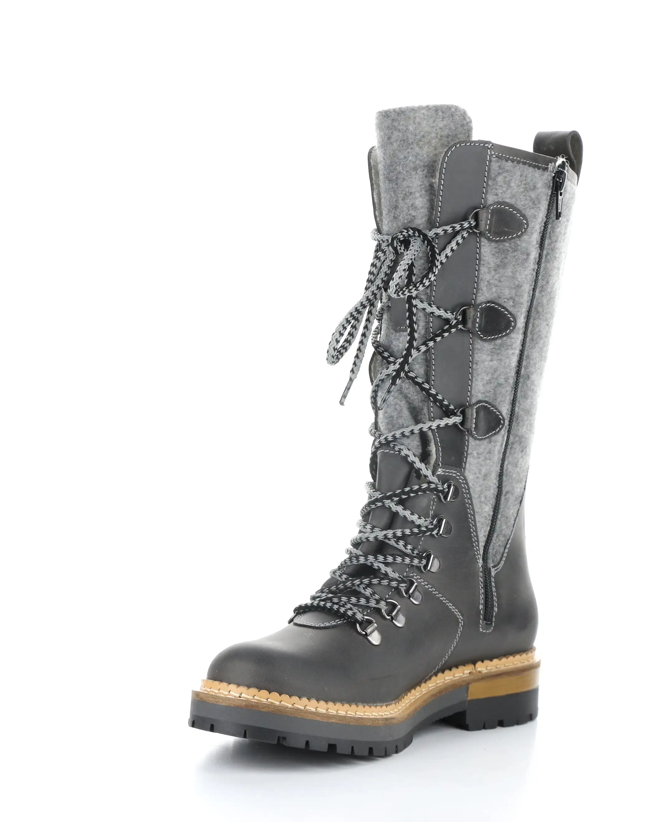 ALGID GREY Round Toe Boots