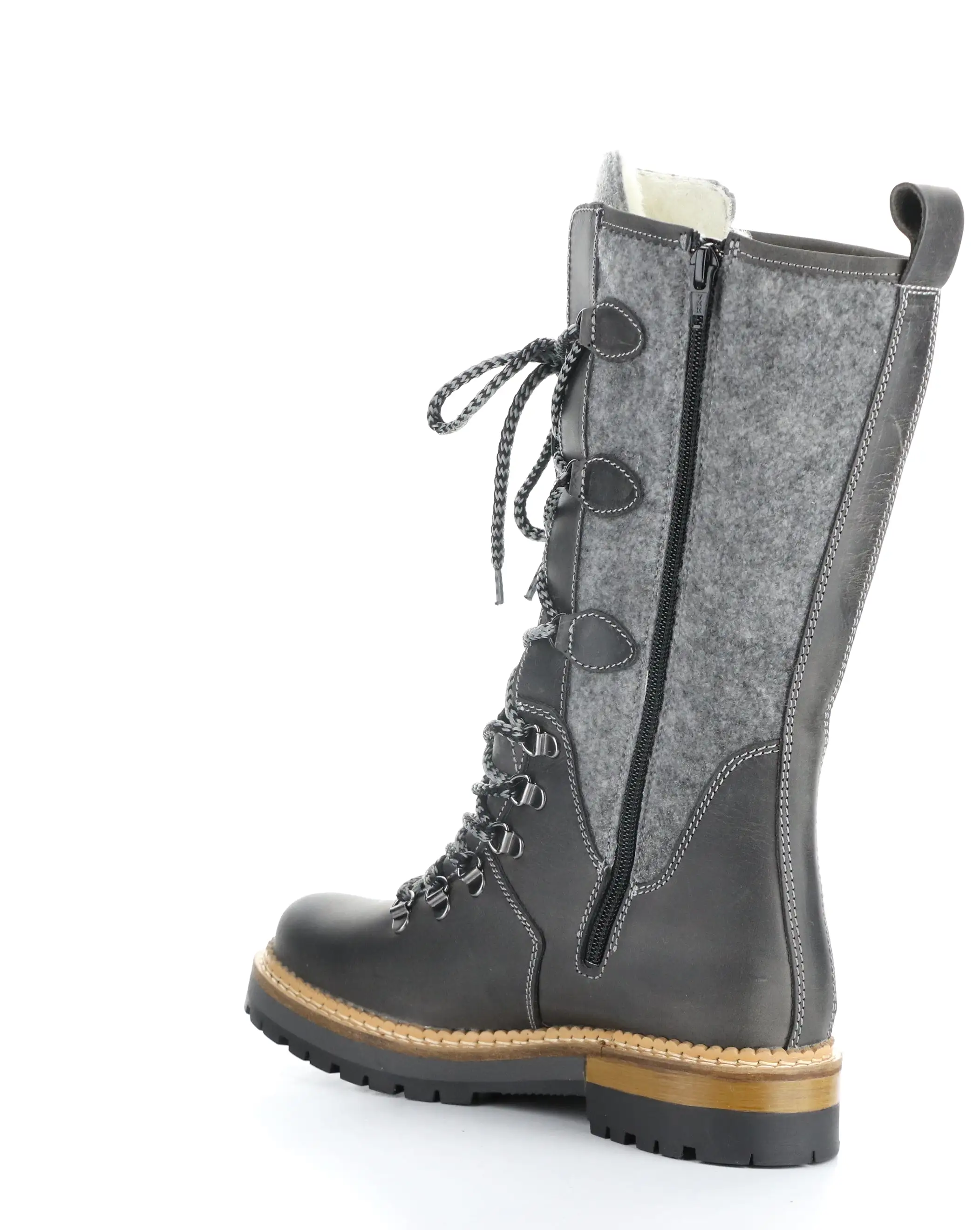 ALGID GREY Round Toe Boots