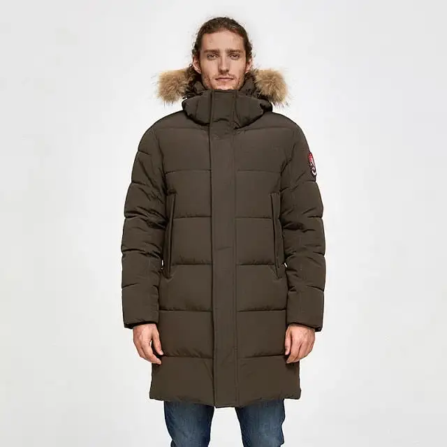 AshoreShop Mens Windproof Warm Winter Parka Coat Detachable Hood