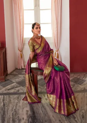 Beautiful Magenta Kanchipuram Silk Saree