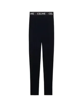 Black Leggings With Logo Band