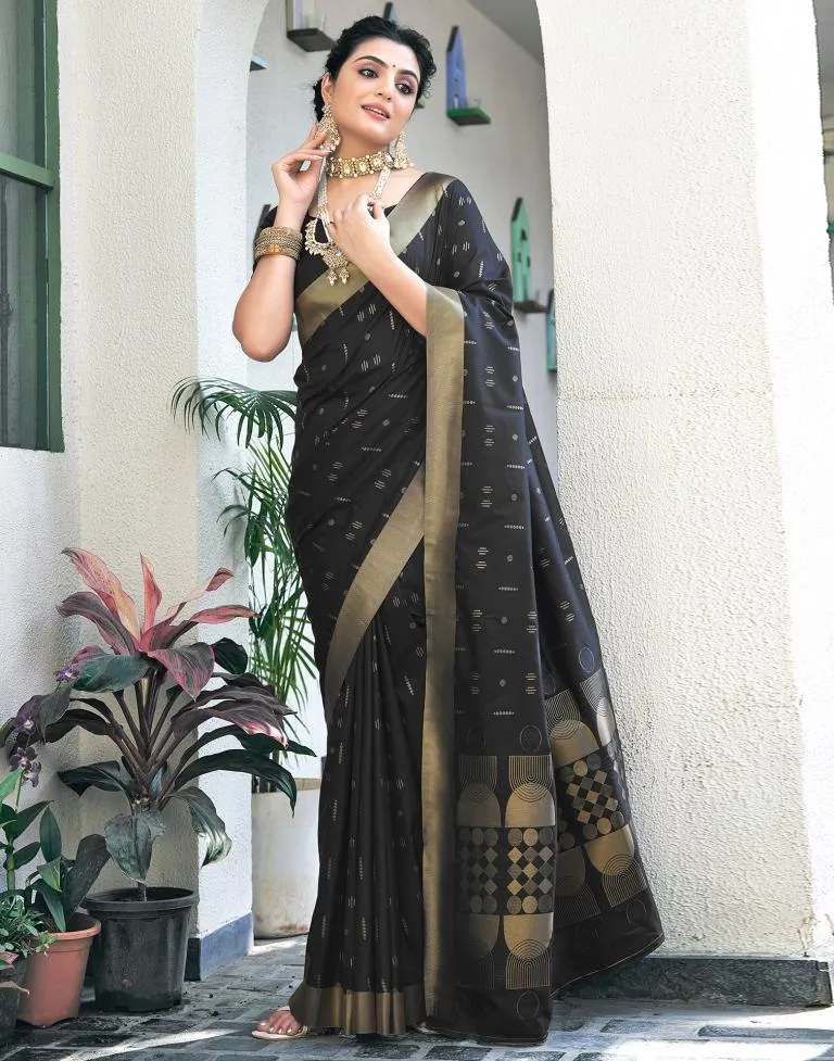 Black Silk Woven Sarees