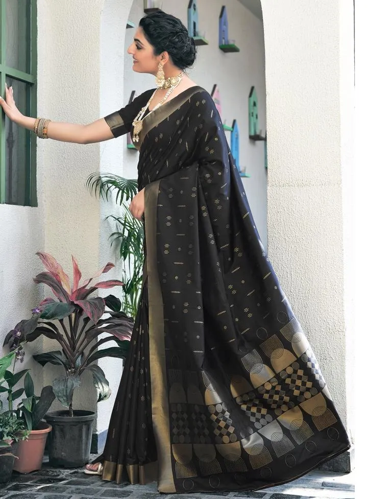 Black Silk Woven Sarees