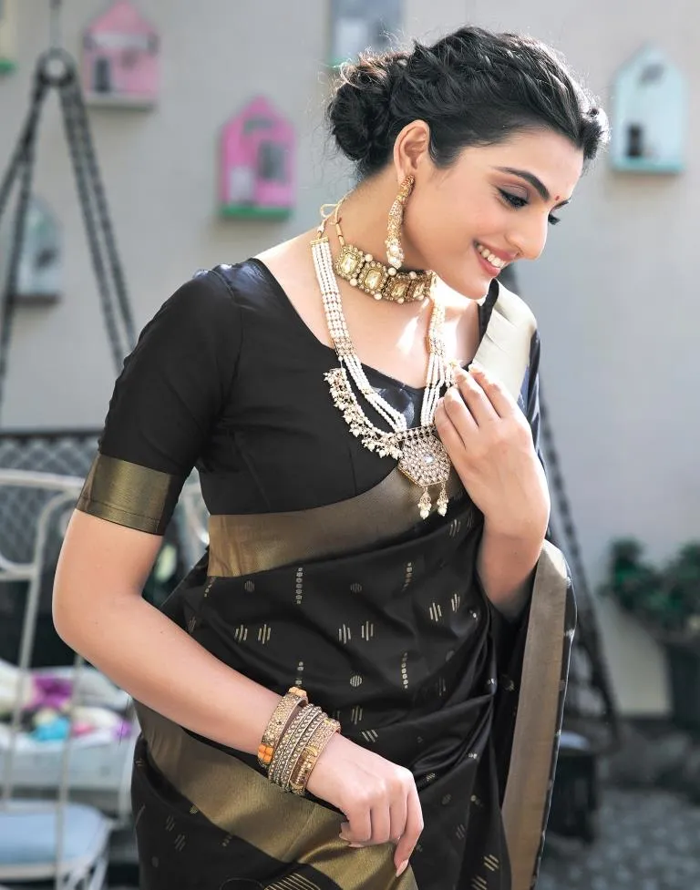 Black Silk Woven Sarees