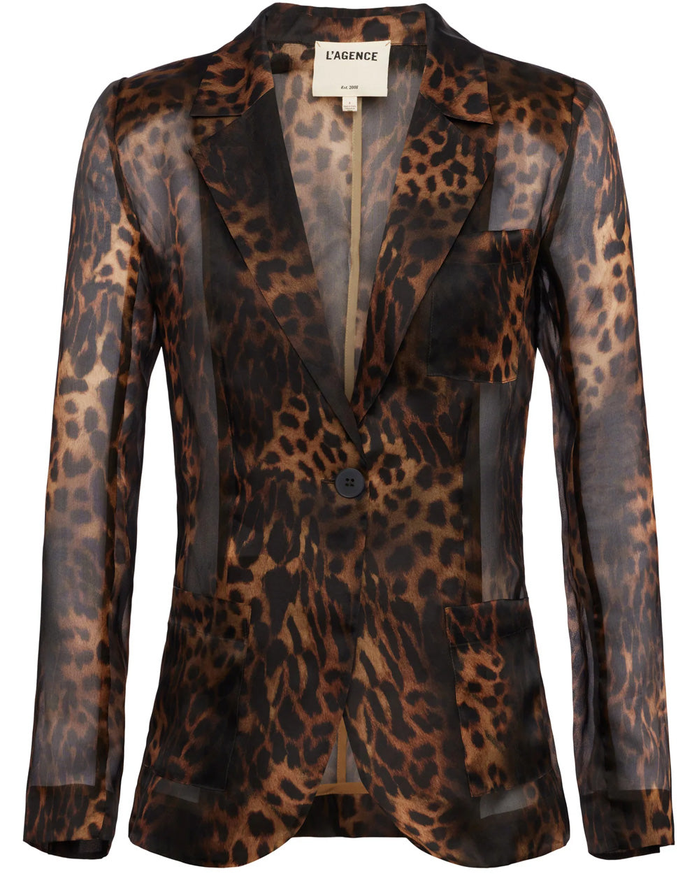 Brown Cheetah Tamara Sheer Blazer