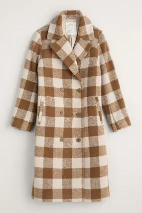 Budock Wool Blend Check Coat