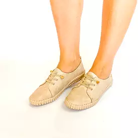 Butterfly taupe comfort laceup