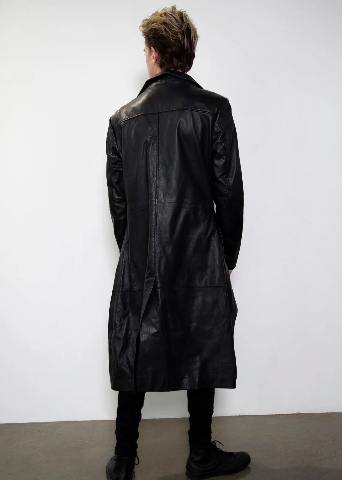 Buy Mens Classic Punisher Black Trench Coat Leather