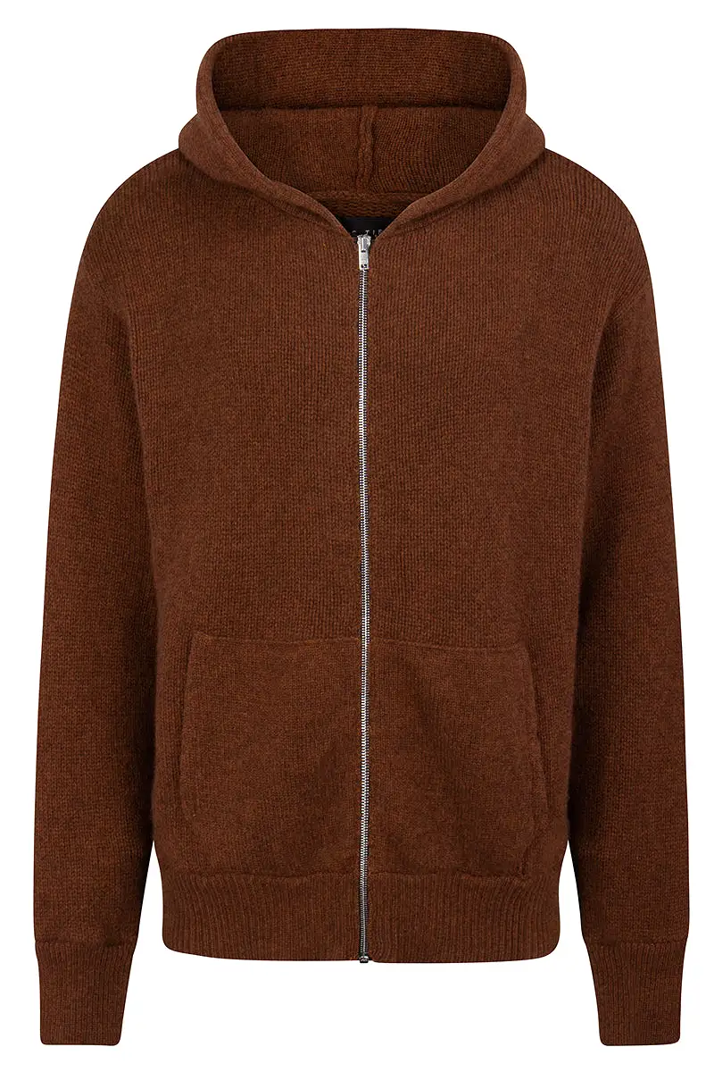 Cable Knit Cashmere Zip Hoodie