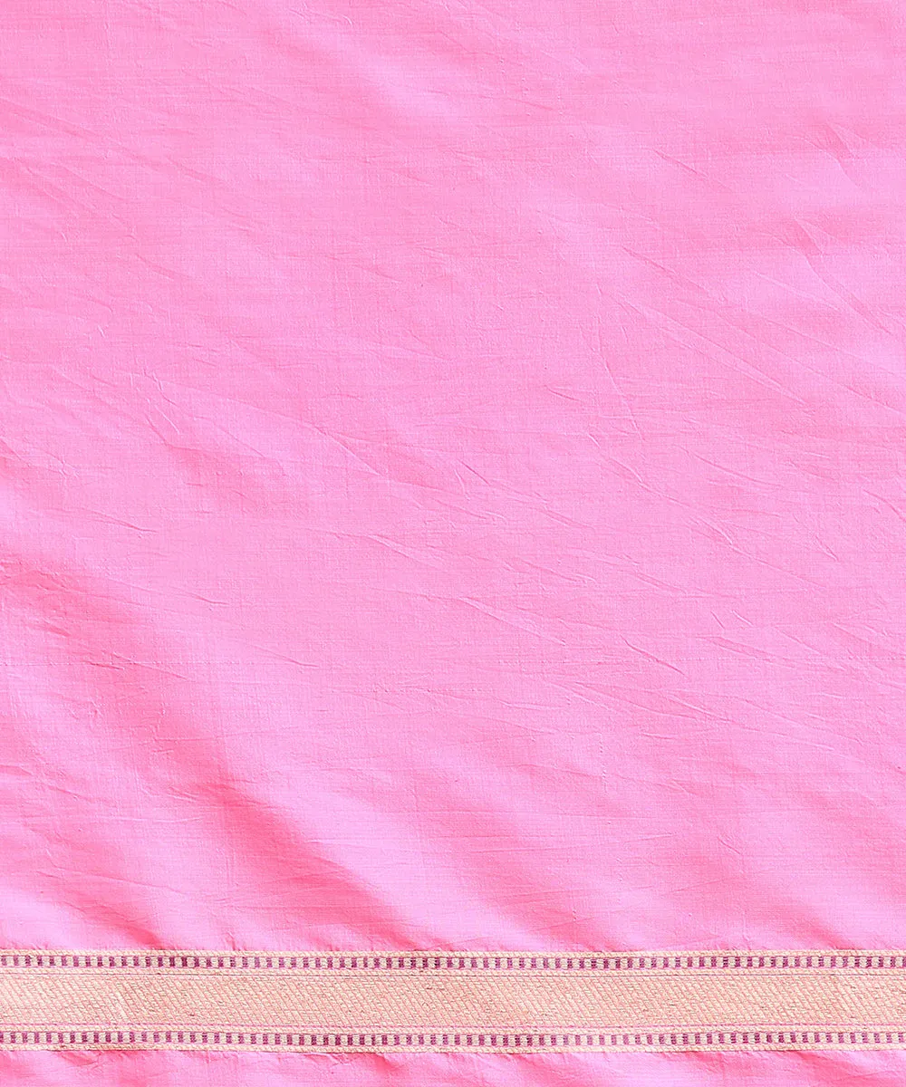 Candy Pink Handloom Pure Katan Silk Gul Kimkhab Banarasi Saree