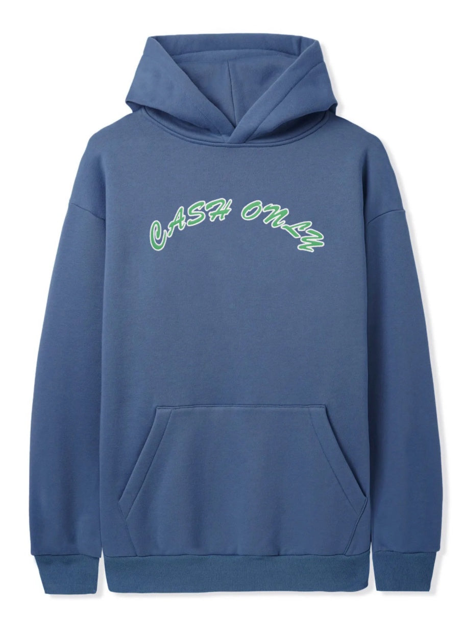 Cash Only Nylon Appliqué Logo Hoodie / Denim