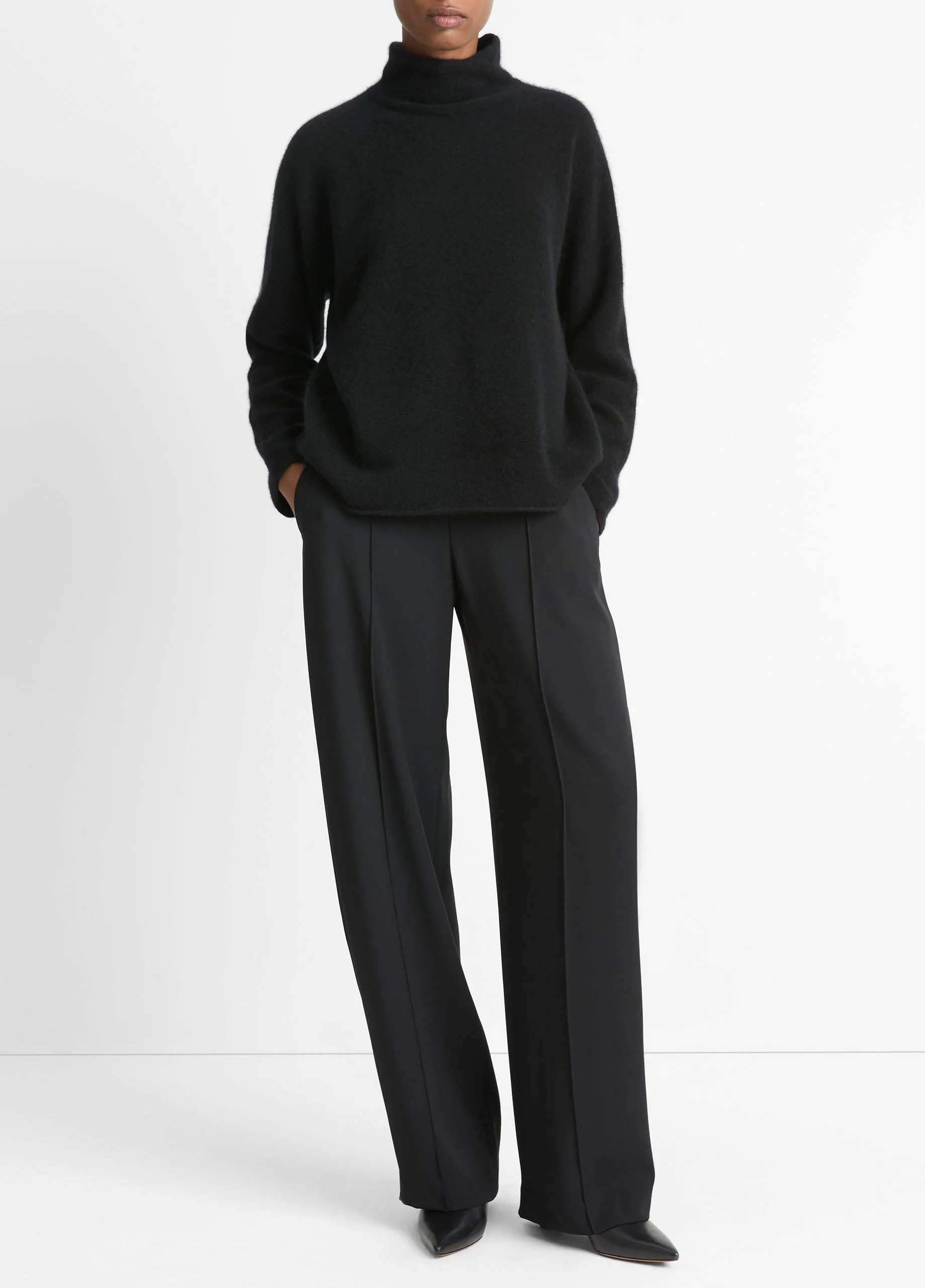 Cashmere Boxy Turtleneck Sweater