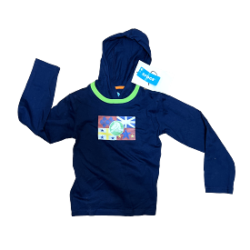 Children's Crocs L/S Hooded Tee - Size 5  Navy