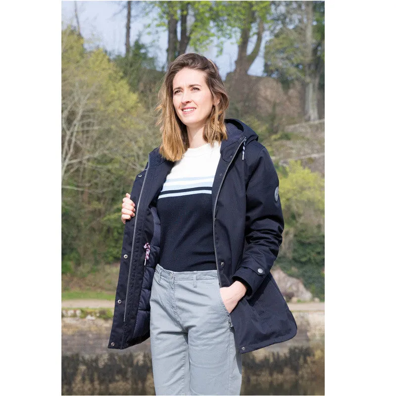 CLEARANCE SALE! Mousqueton Warm Rain Coat Sale - Women's Ponant Parka - Navy