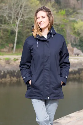 CLEARANCE SALE! Mousqueton Warm Rain Coat Sale - Women's Ponant Parka - Navy