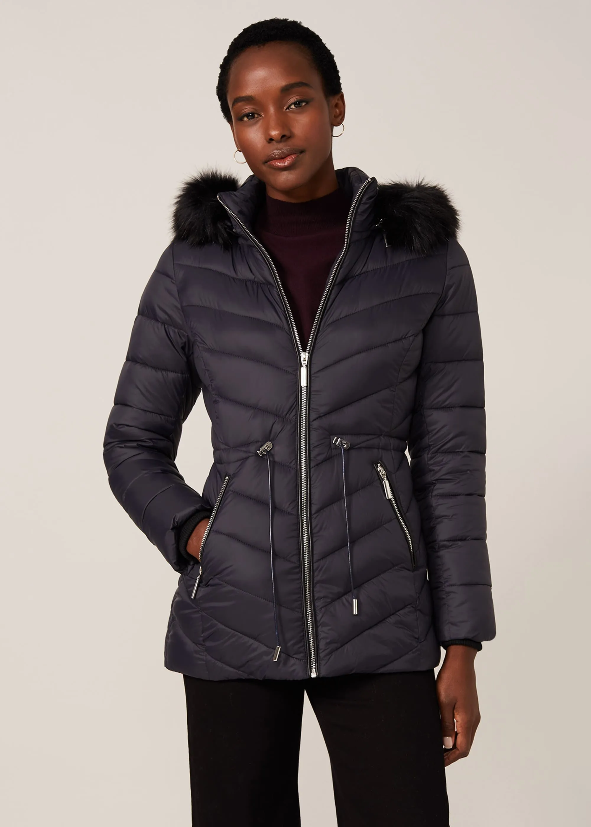 Cora Toggle High Shine Puffer Coat