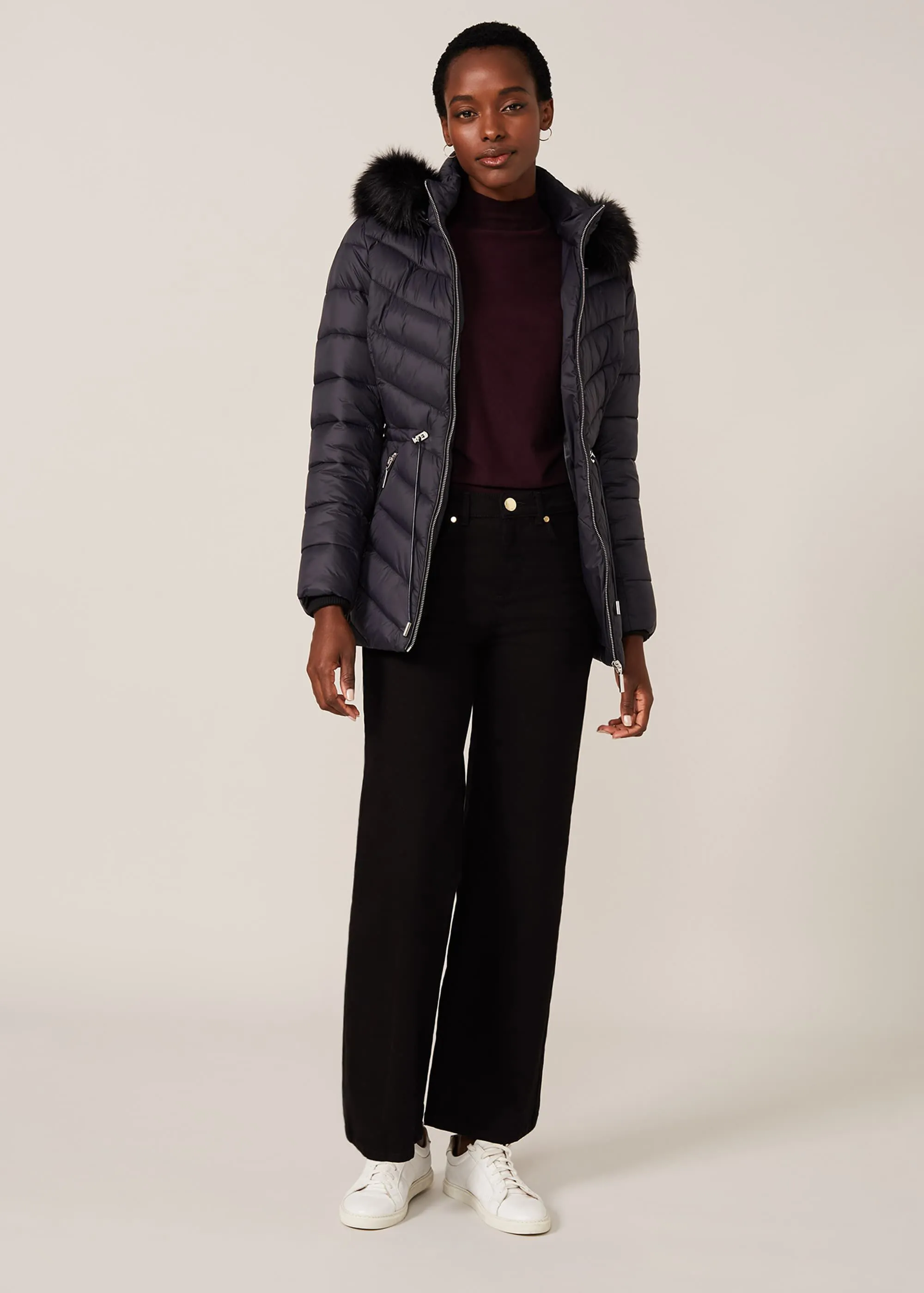 Cora Toggle High Shine Puffer Coat