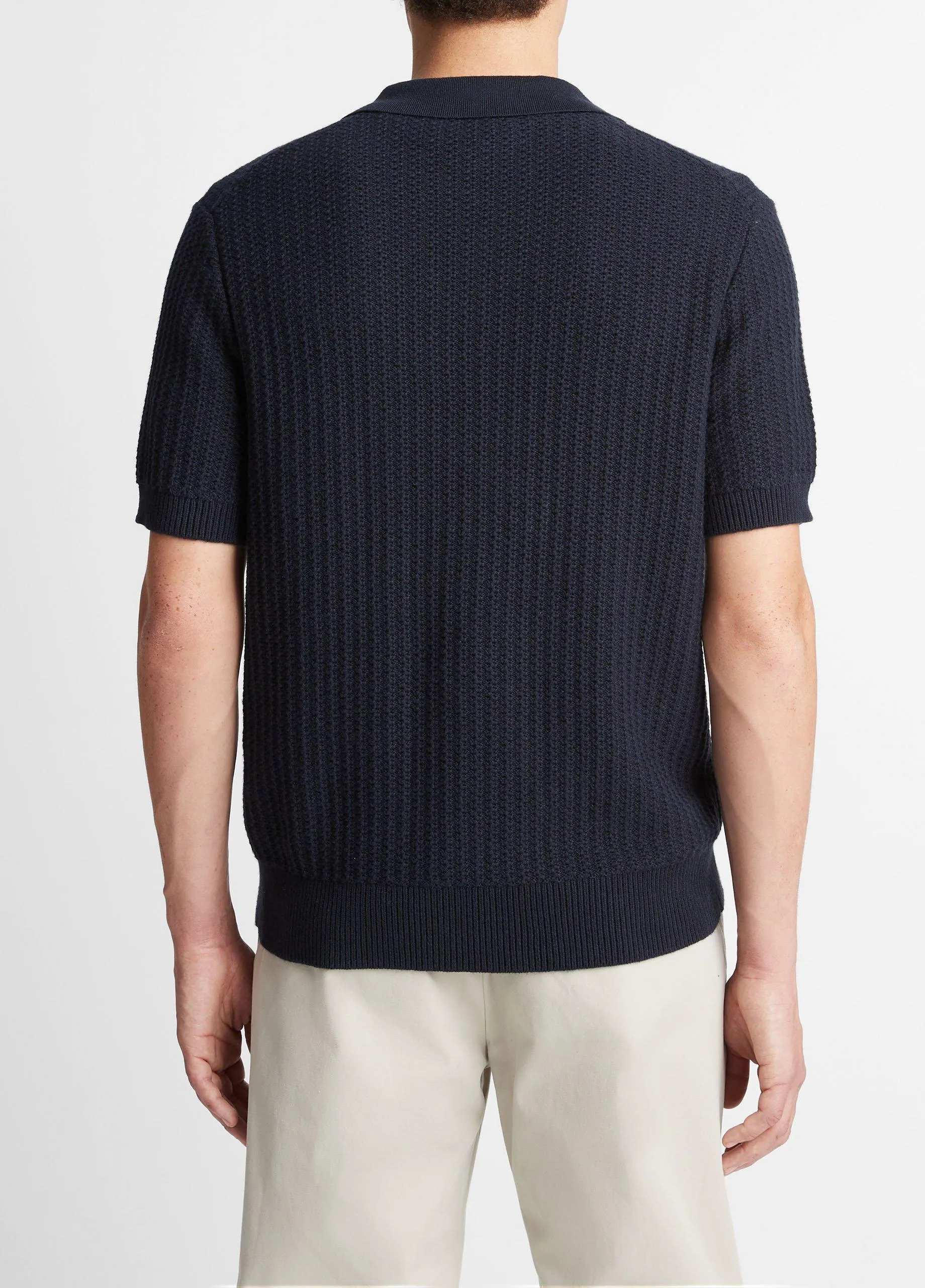 Crafted Rib Cotton-Cashmere Johnny Collar Sweater