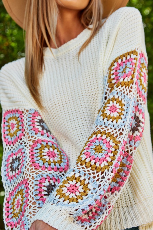 Crochet Sleeve Sweater