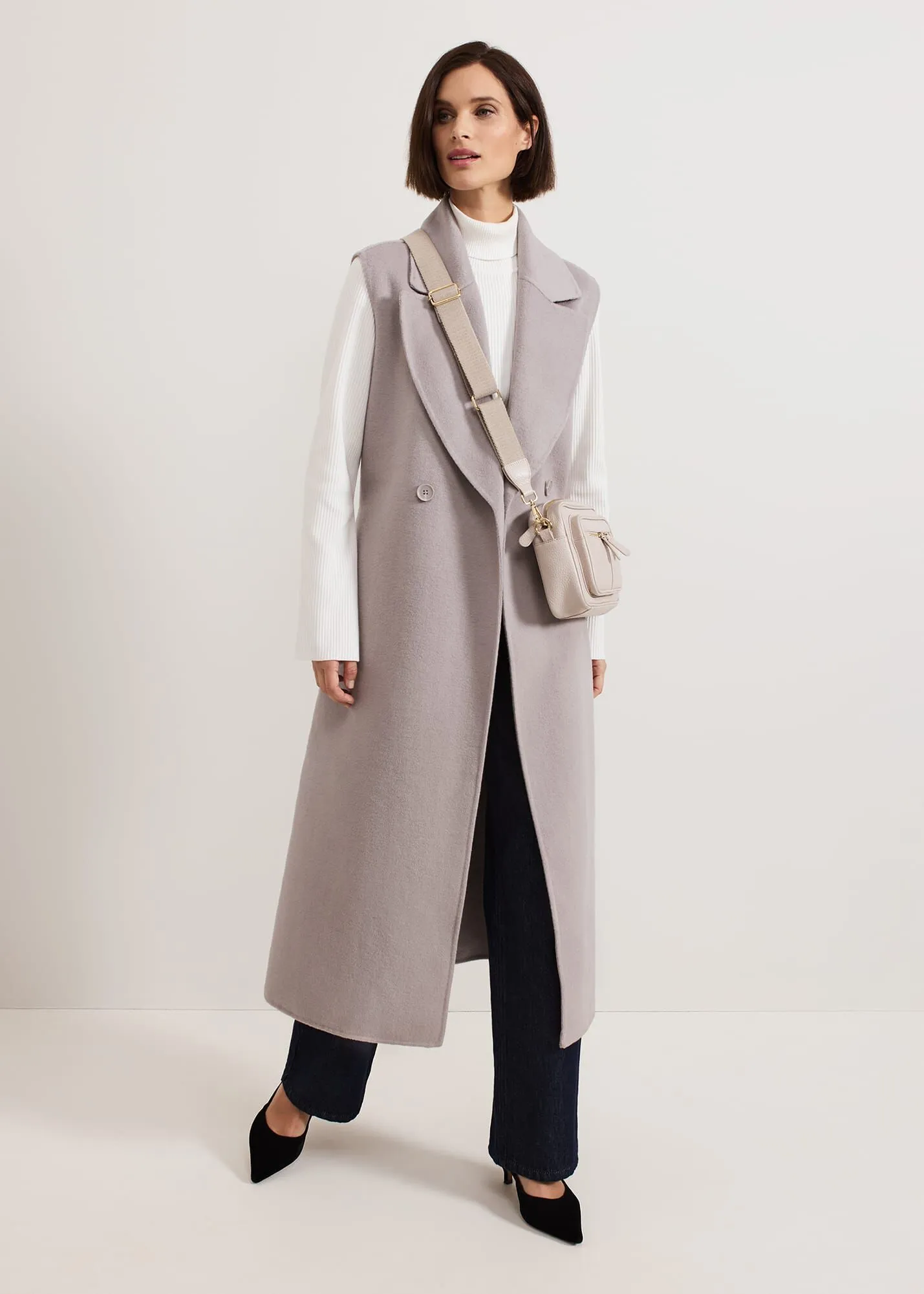 Darcy Double Faced Wool Sleeveless Coat