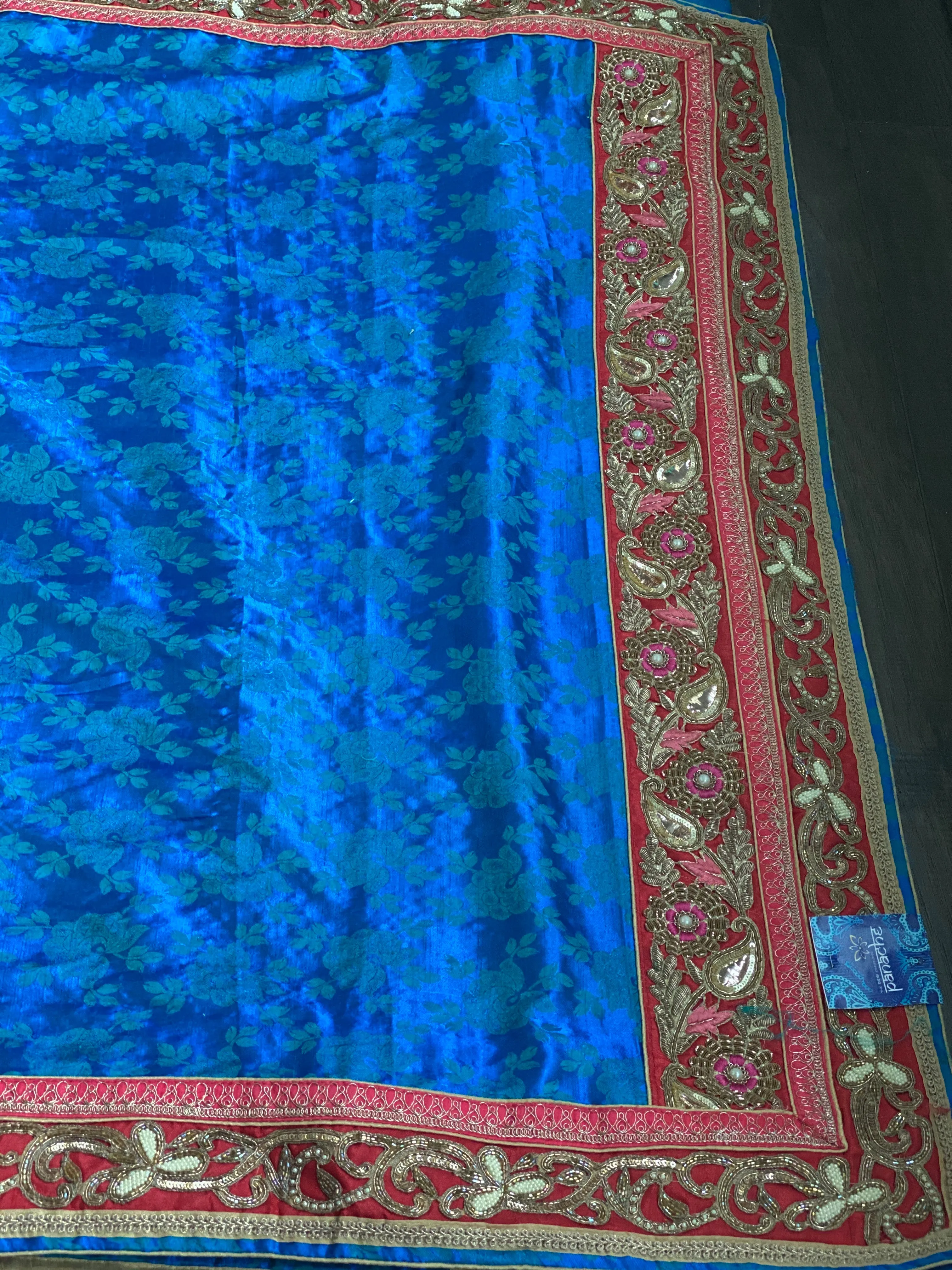 Designer Saree - Soft Silk Benarasi Blue Tanchoi