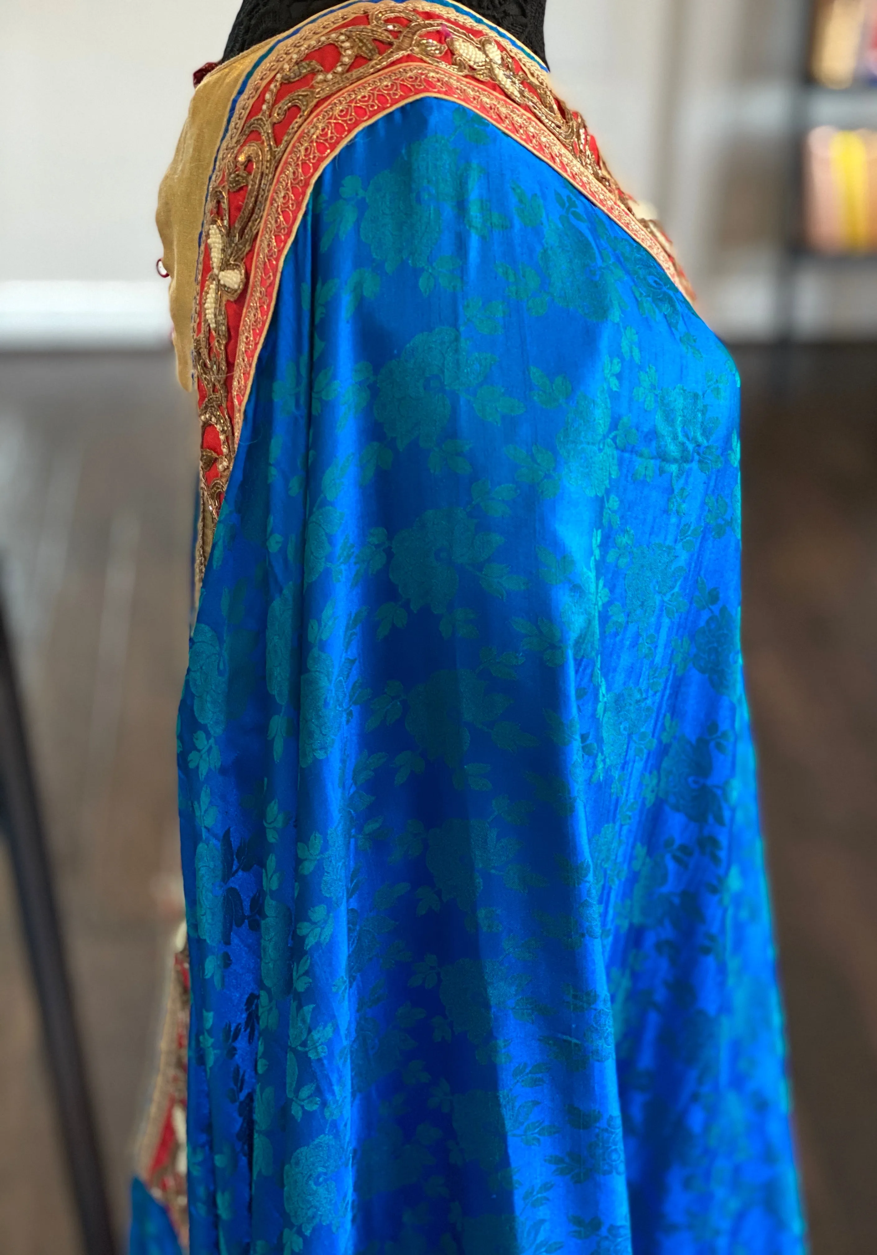 Designer Saree - Soft Silk Benarasi Blue Tanchoi