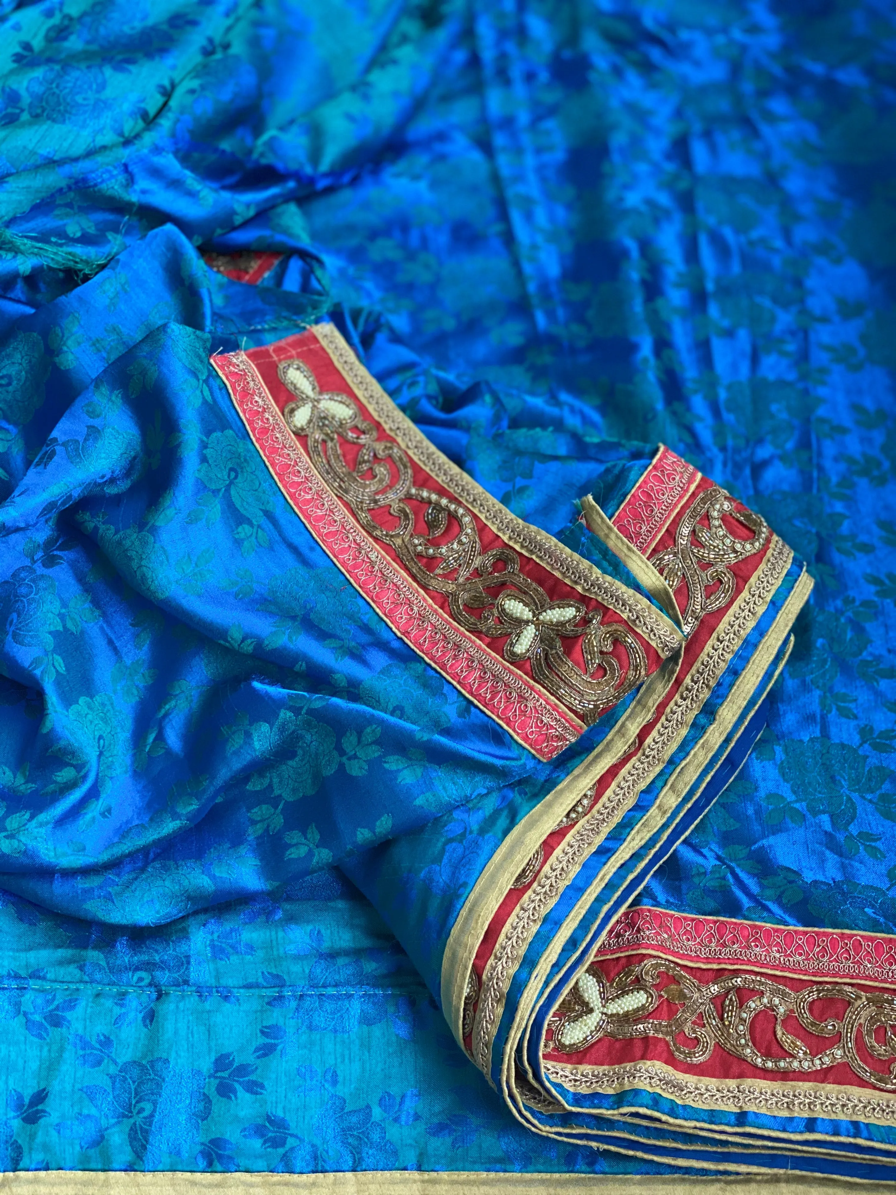 Designer Saree - Soft Silk Benarasi Blue Tanchoi