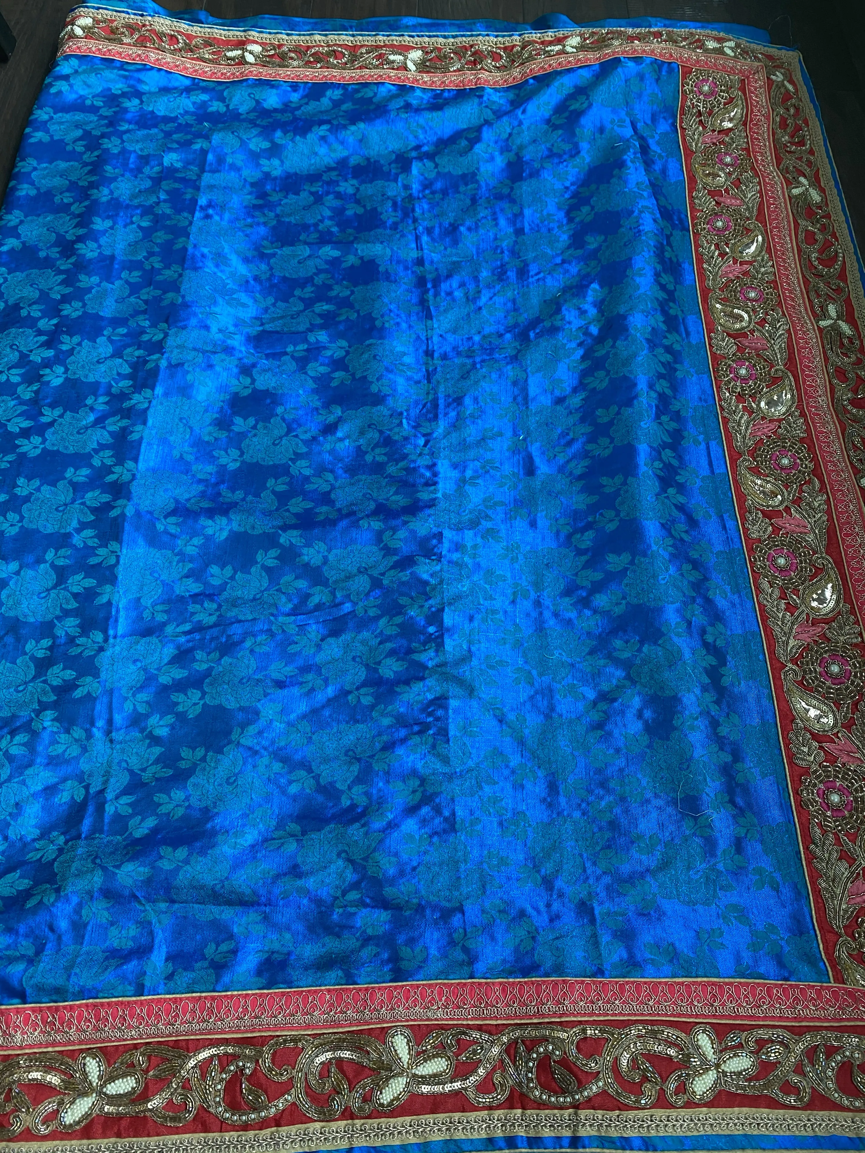 Designer Saree - Soft Silk Benarasi Blue Tanchoi