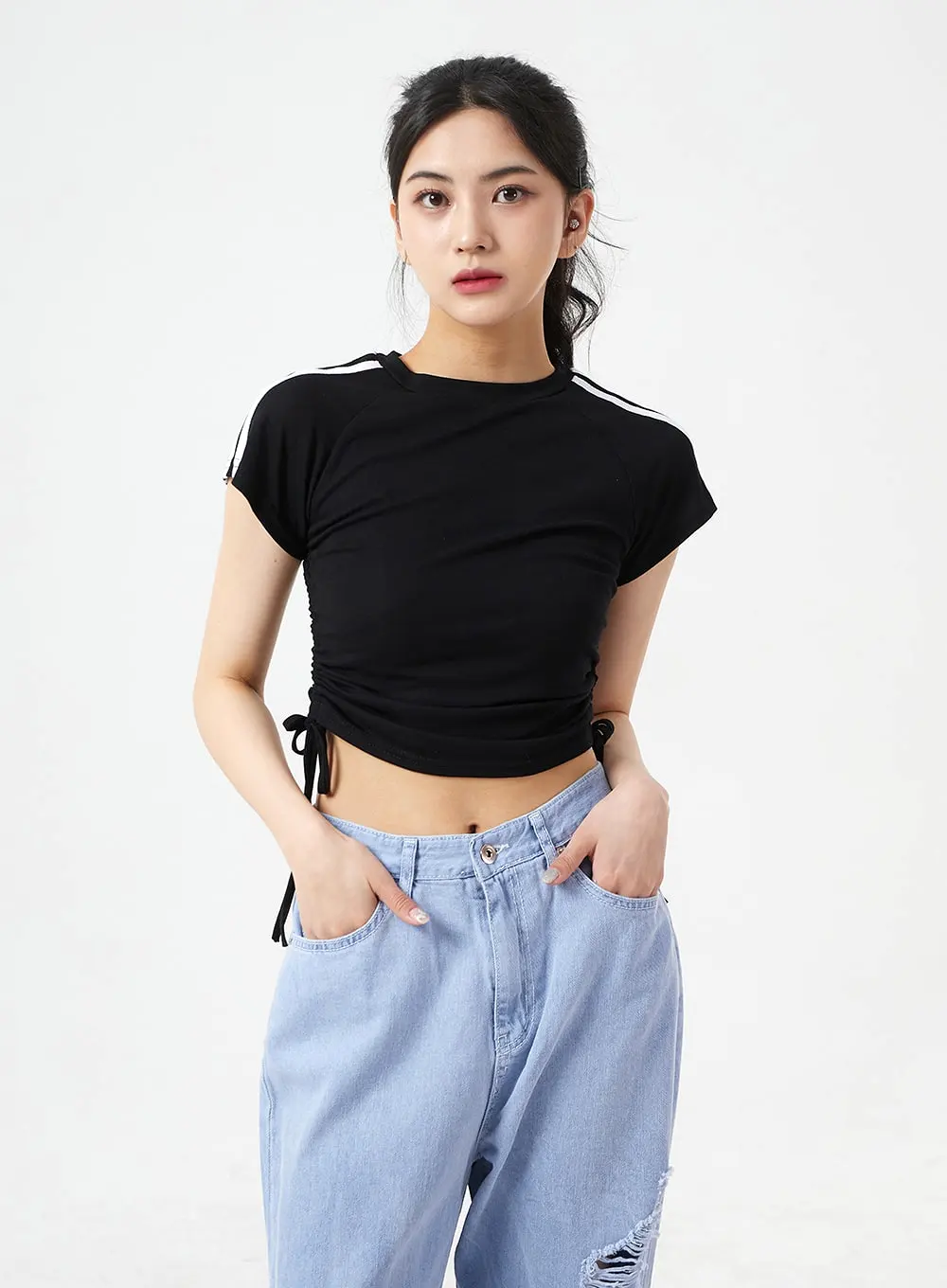 Destroyed Wide Leg Cotton Pants BM304