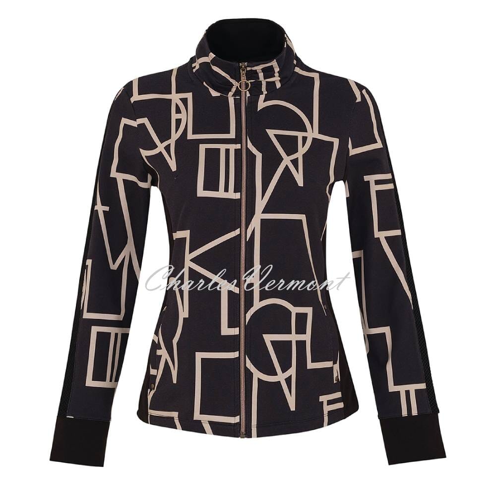 Dolcezza Geometric Print Zip Jacket - Style 73108