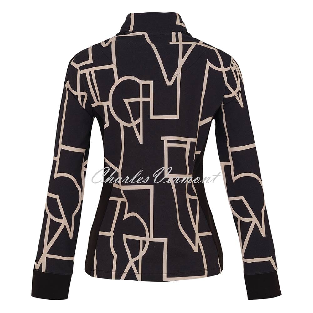 Dolcezza Geometric Print Zip Jacket - Style 73108