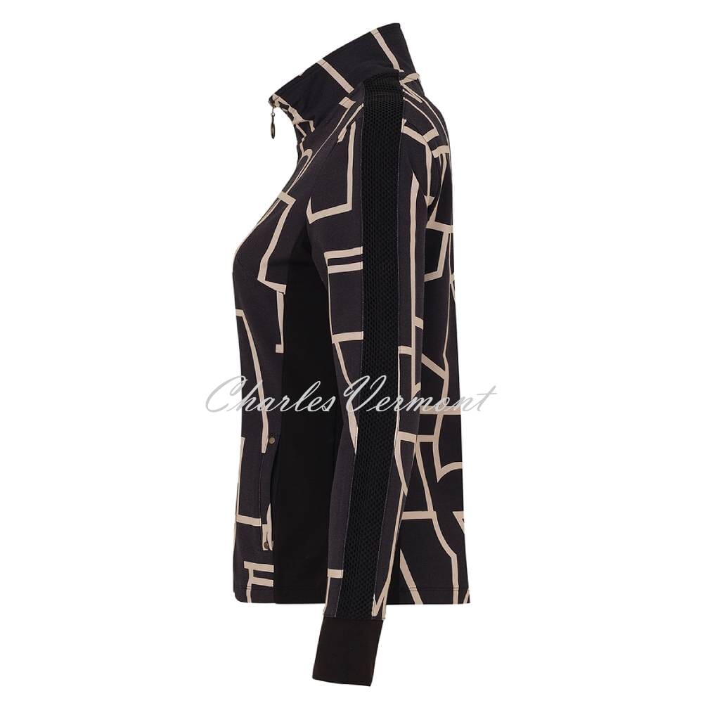 Dolcezza Geometric Print Zip Jacket - Style 73108