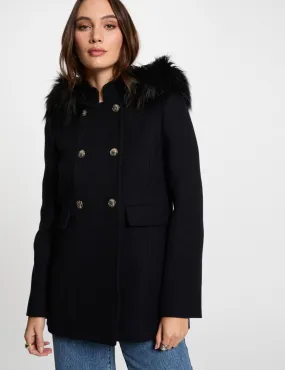 Double breasted coat navy women