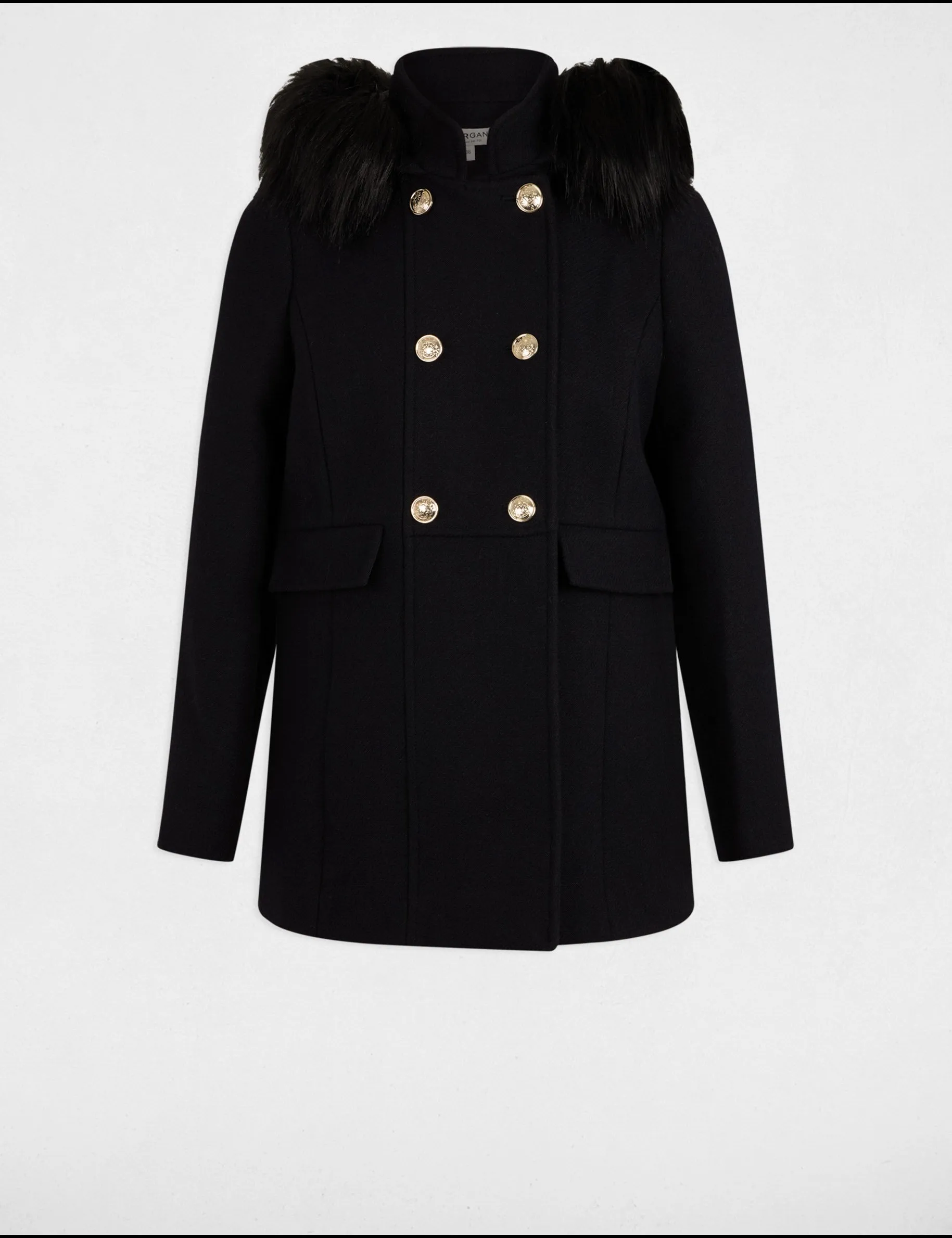 Double breasted coat navy women