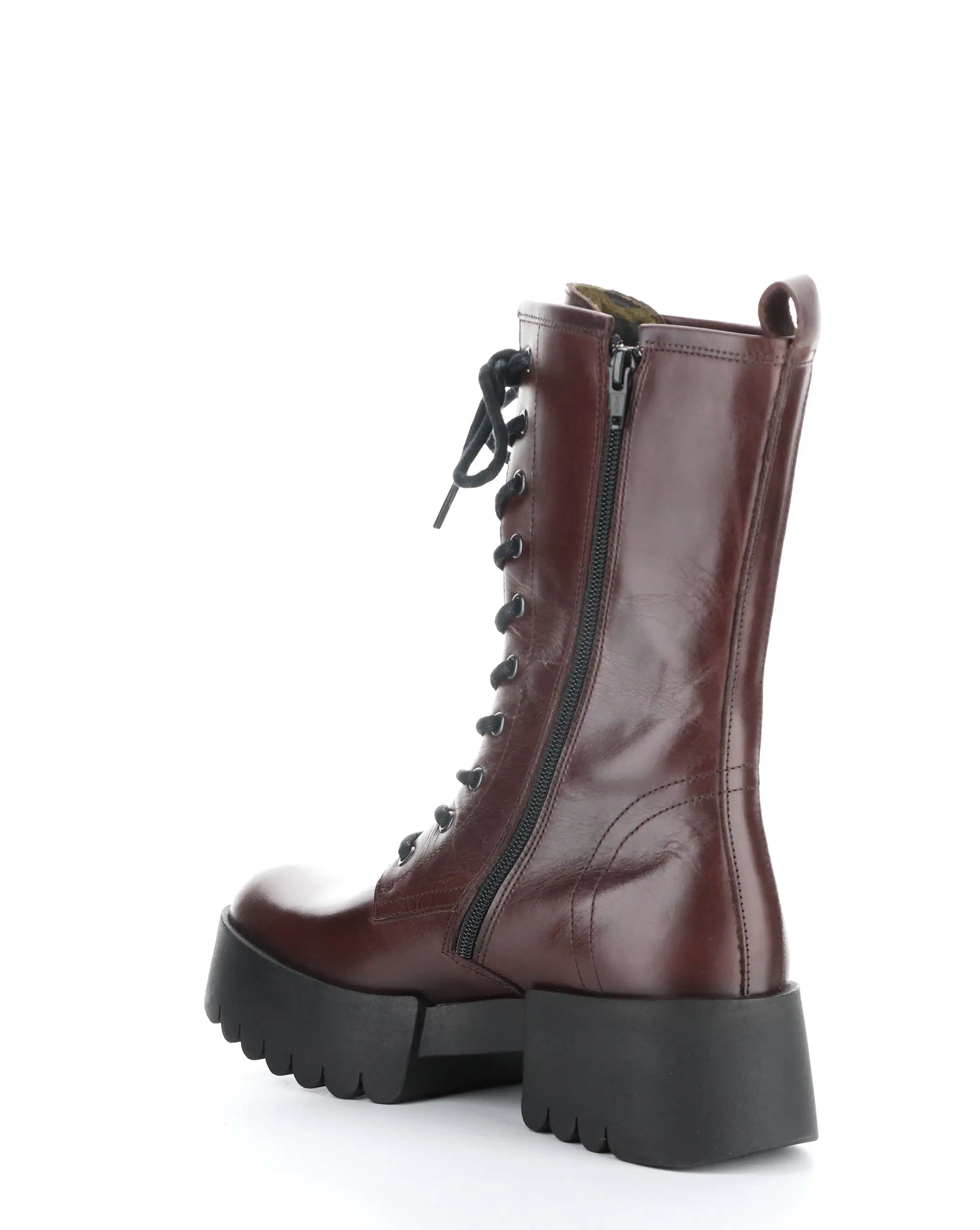 ELNA008FLY 001 WINE Round Toe Boots