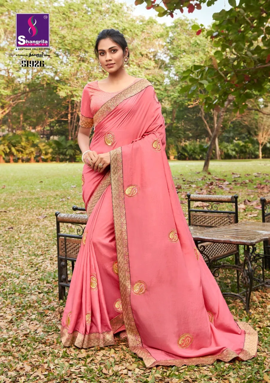 Fashion Frame Shangrila Soft Dolla SIilk  Embroidery Work Sarees