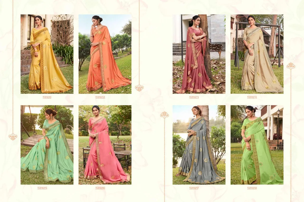 Fashion Frame Shangrila Soft Dolla SIilk  Embroidery Work Sarees