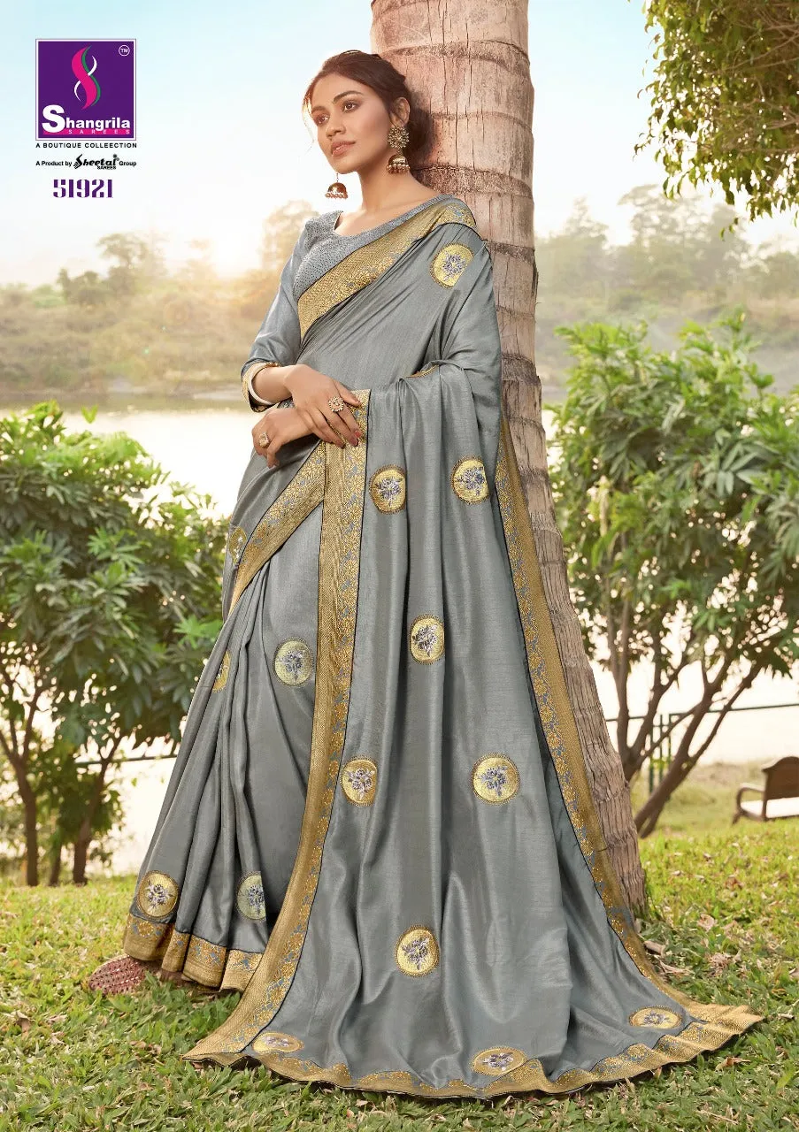 Fashion Frame Shangrila Soft Dolla SIilk  Embroidery Work Sarees