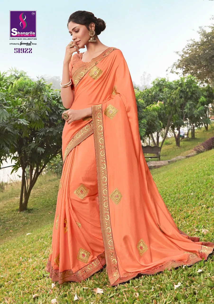 Fashion Frame Shangrila Soft Dolla SIilk  Embroidery Work Sarees