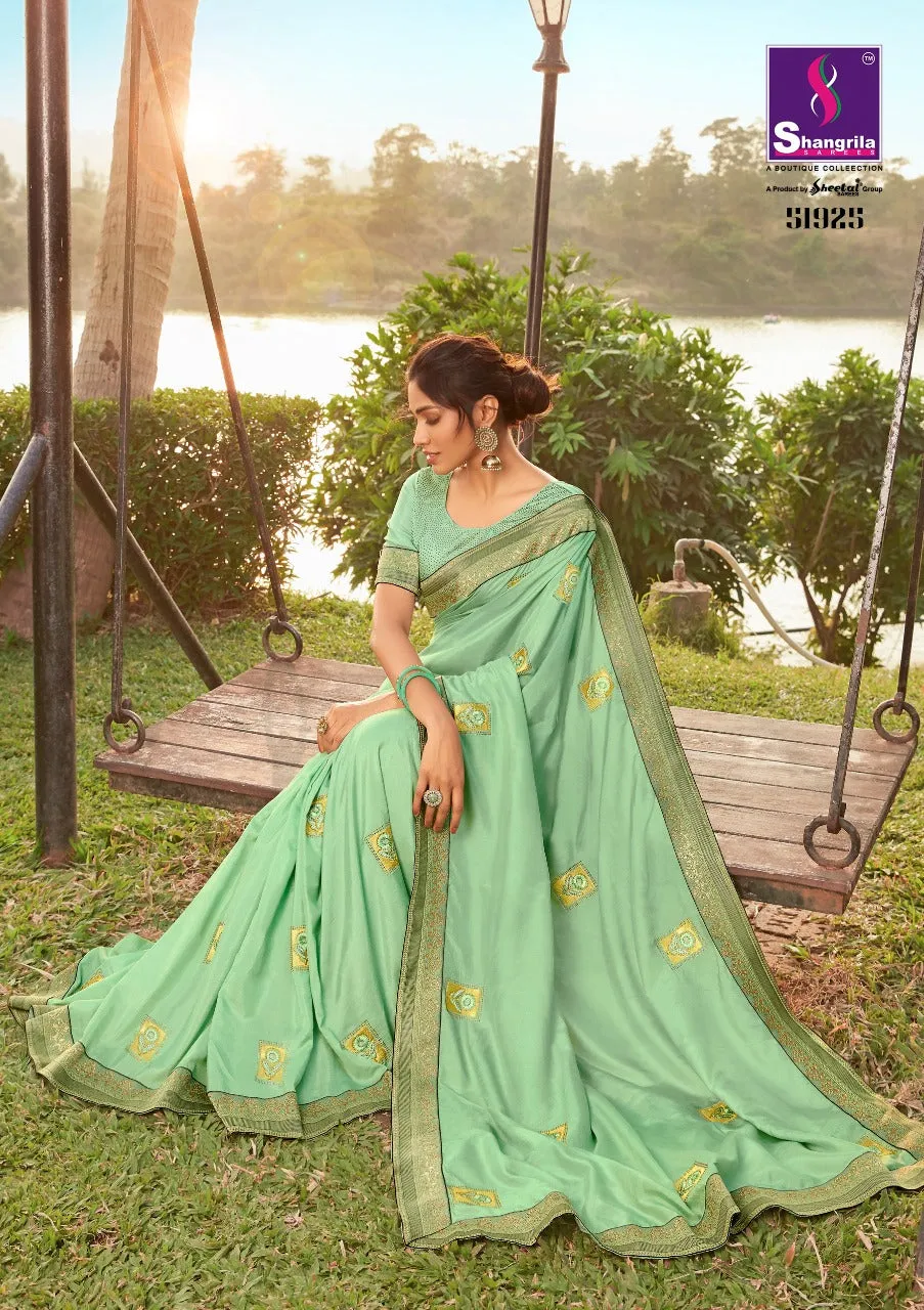 Fashion Frame Shangrila Soft Dolla SIilk  Embroidery Work Sarees