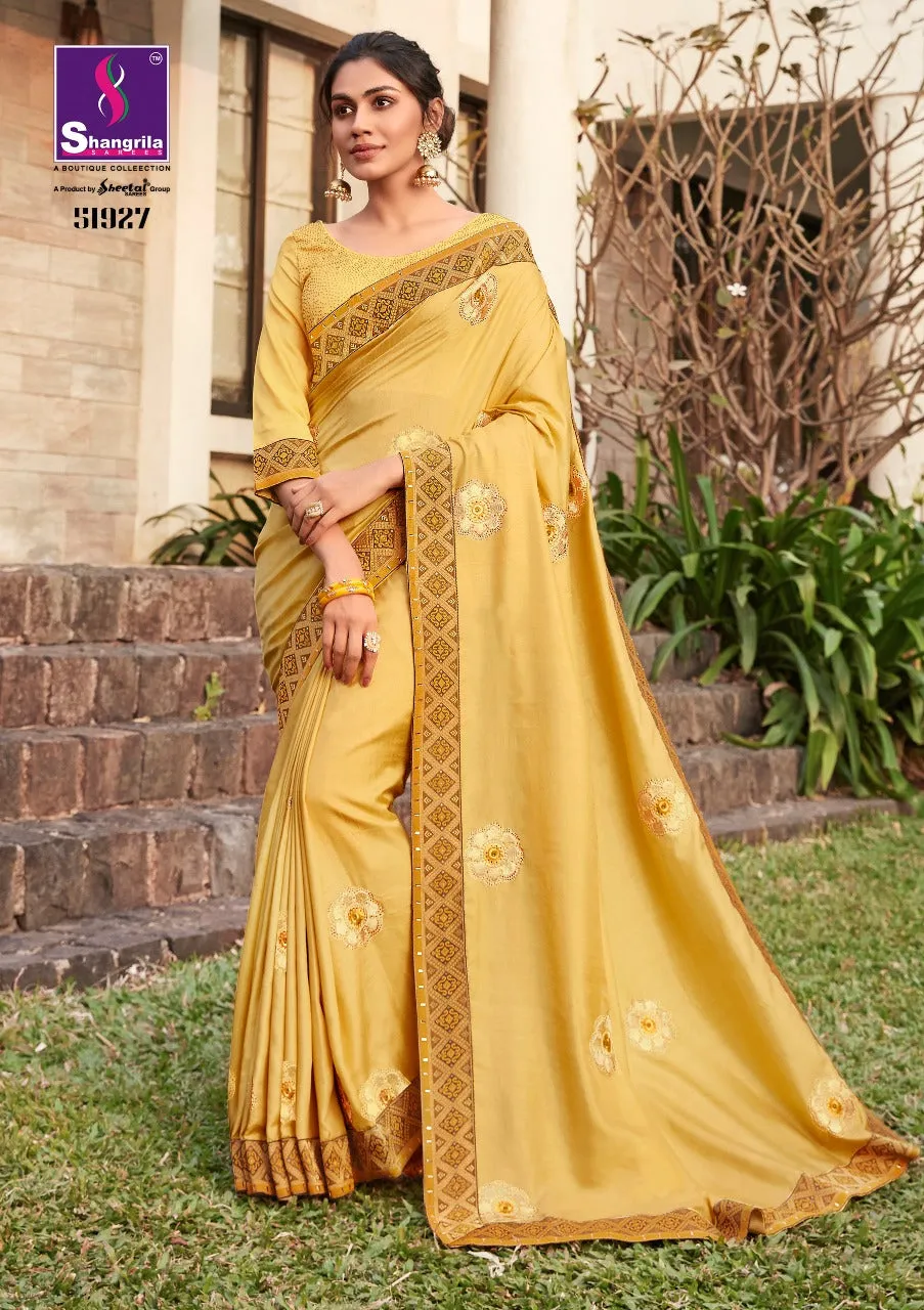 Fashion Frame Shangrila Soft Dolla SIilk  Embroidery Work Sarees