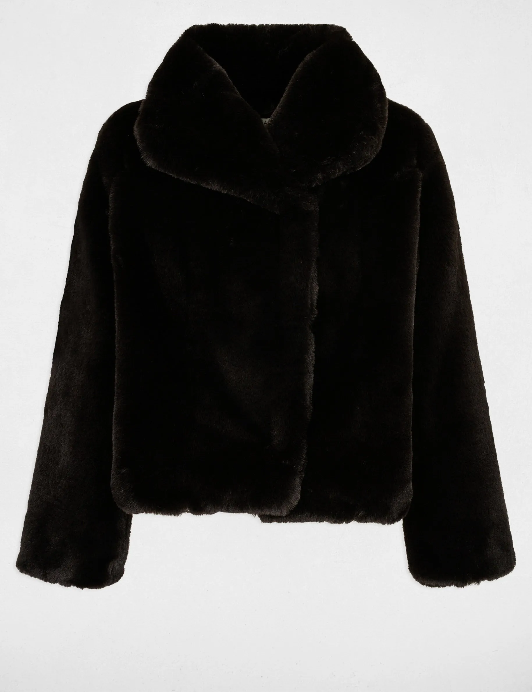 Faux fur coat black women