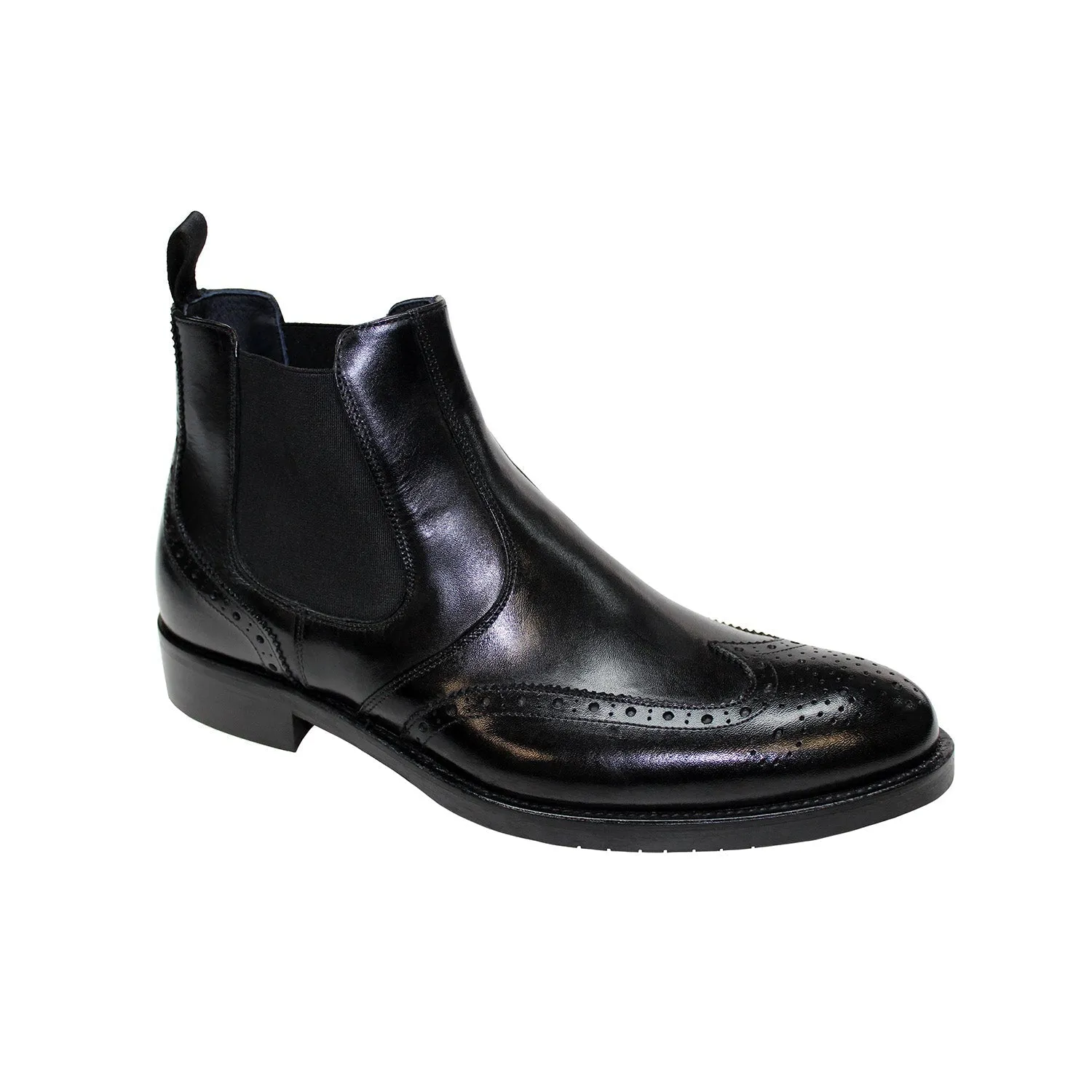 Firmani Michael Men's Shoes Black Calf-Skin Leather Boot (FIR1008)