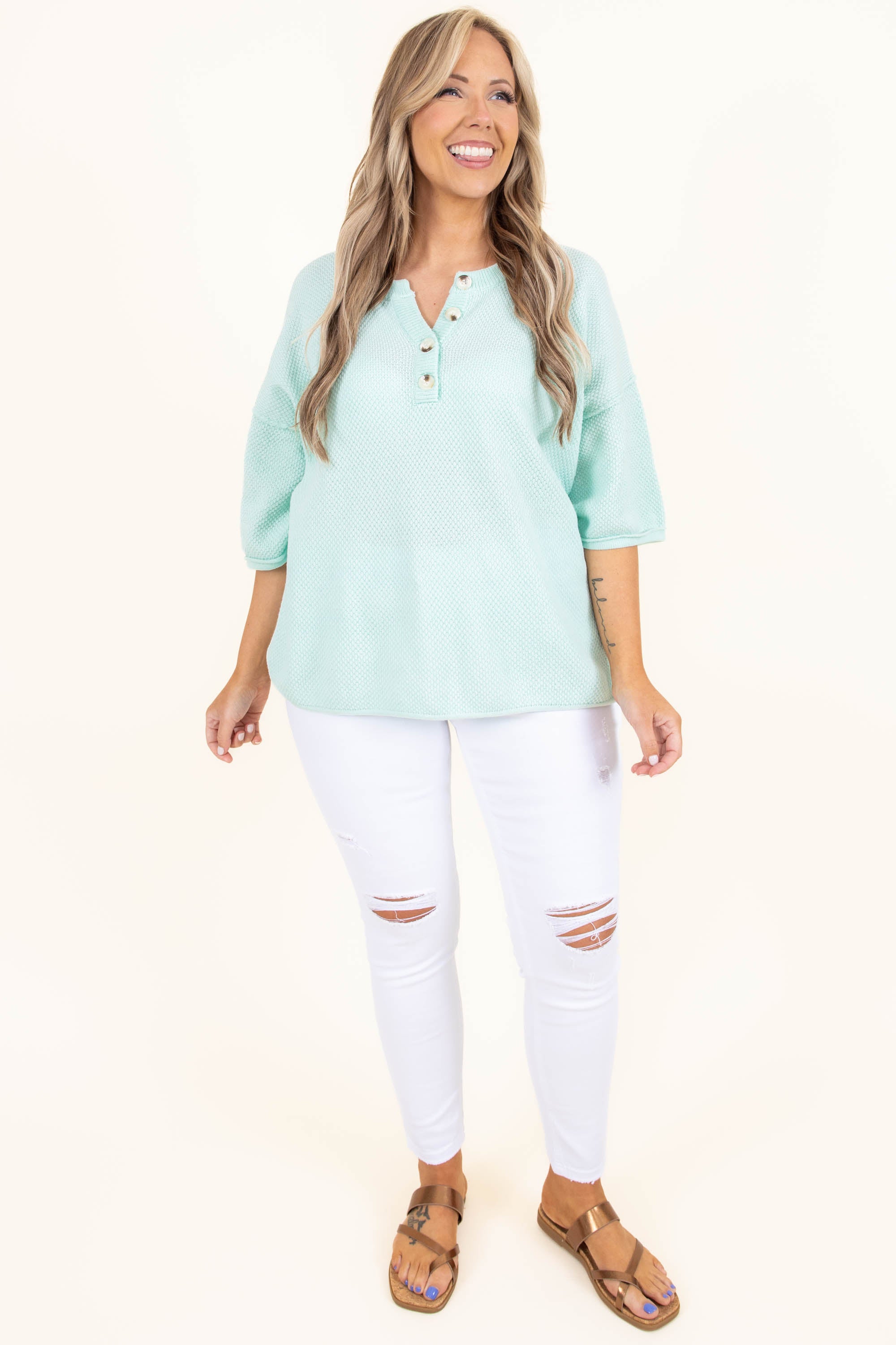 Forever Chill Sweater, Mint