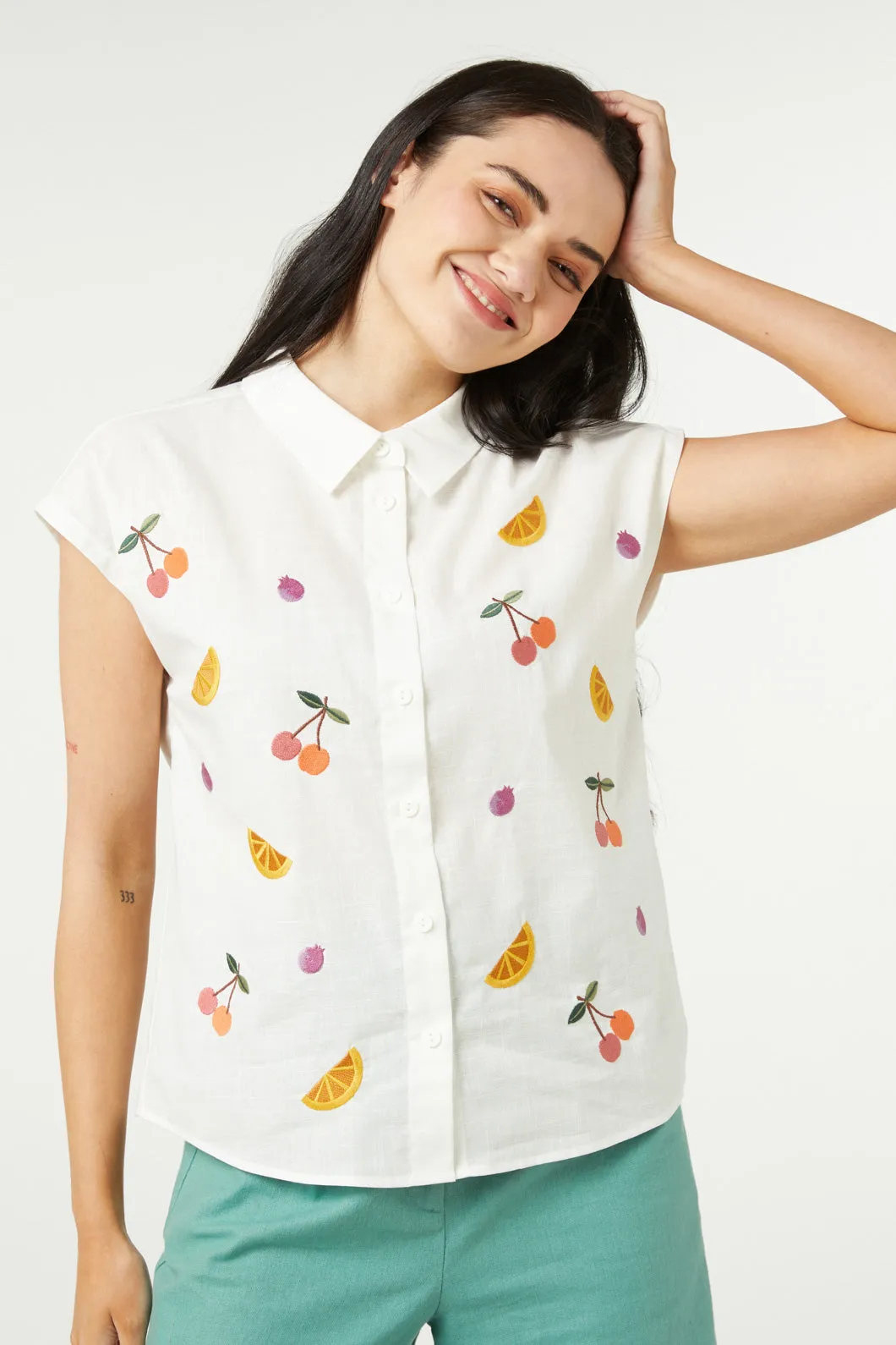 Fruit Salad Embroidered Blouse