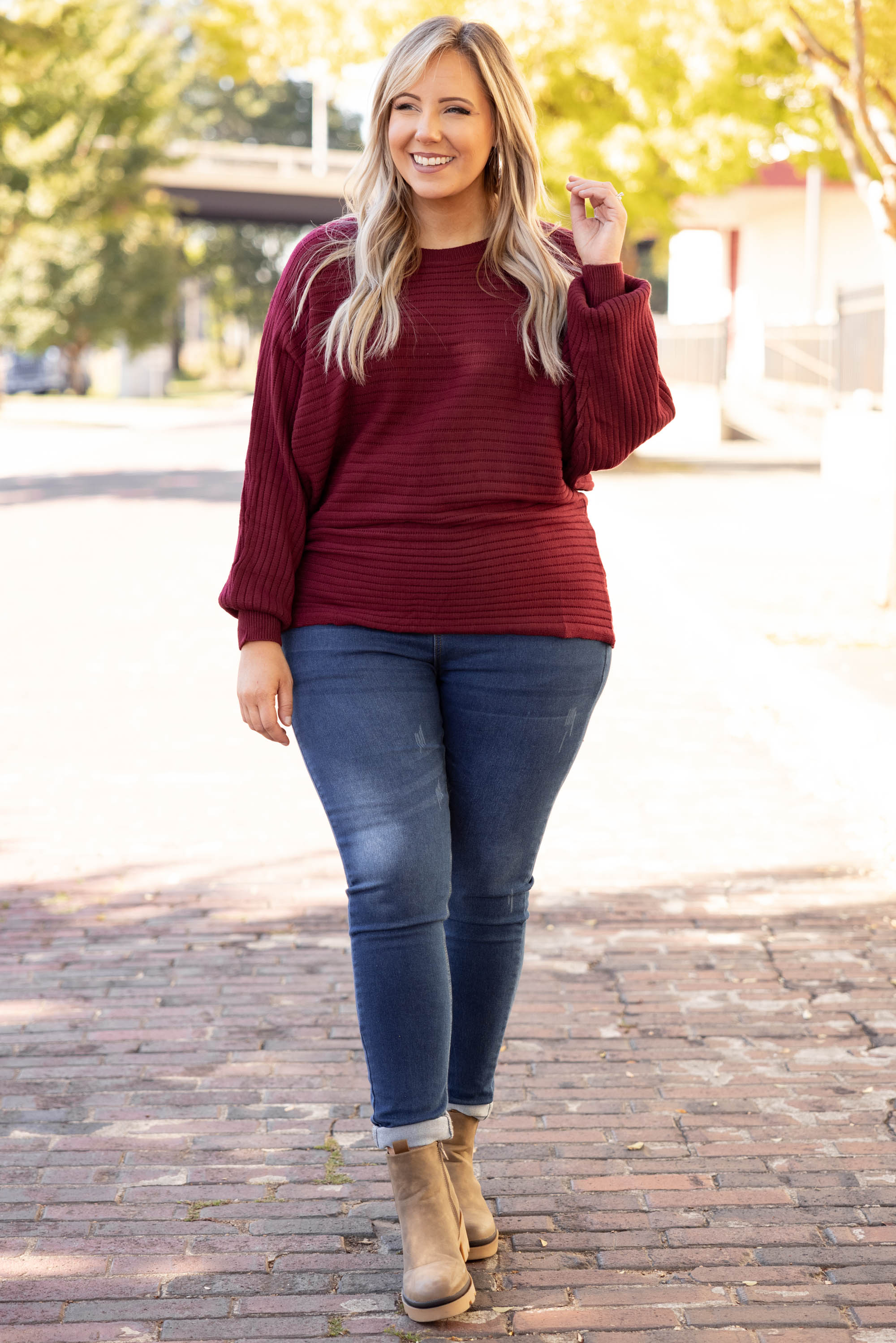 Fun Times Never End Sweater, Burgundy