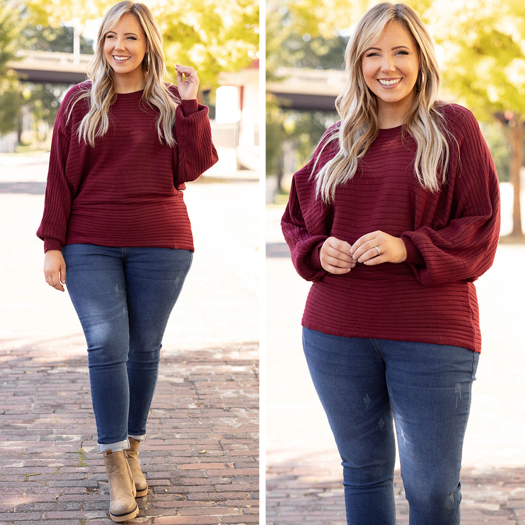 Fun Times Never End Sweater, Burgundy