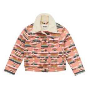 Girls' Wrangler Sherpa Lined Printed Jacket Fleece Jacket